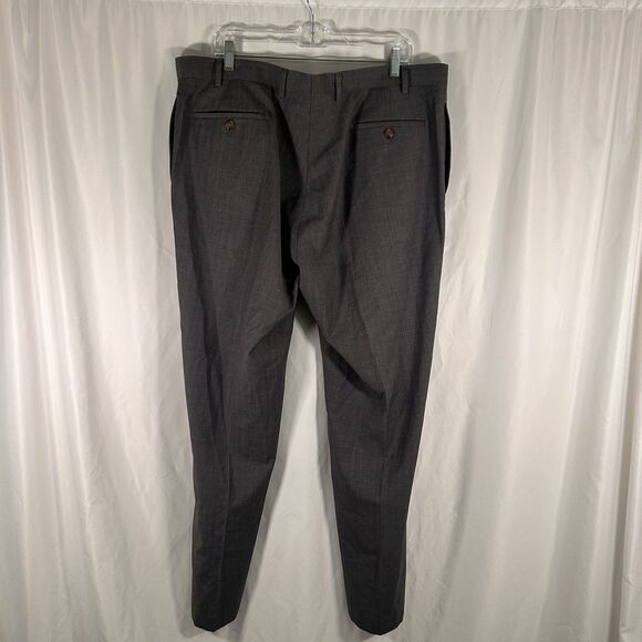 Ralph Lauren Dress Pants Men's 40x32 Grey Plaid Flat Front Pockets Polyester - Picture 6 of 8